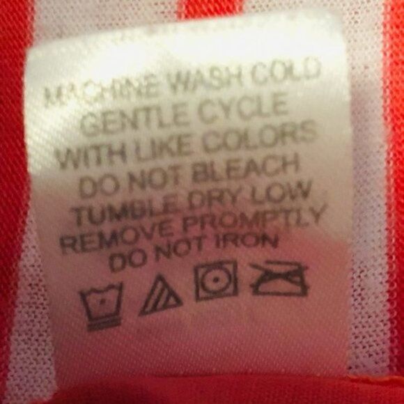 Charming Charlie Stripe Sheer Back T-shirt Coral M - Picture 11 of 11